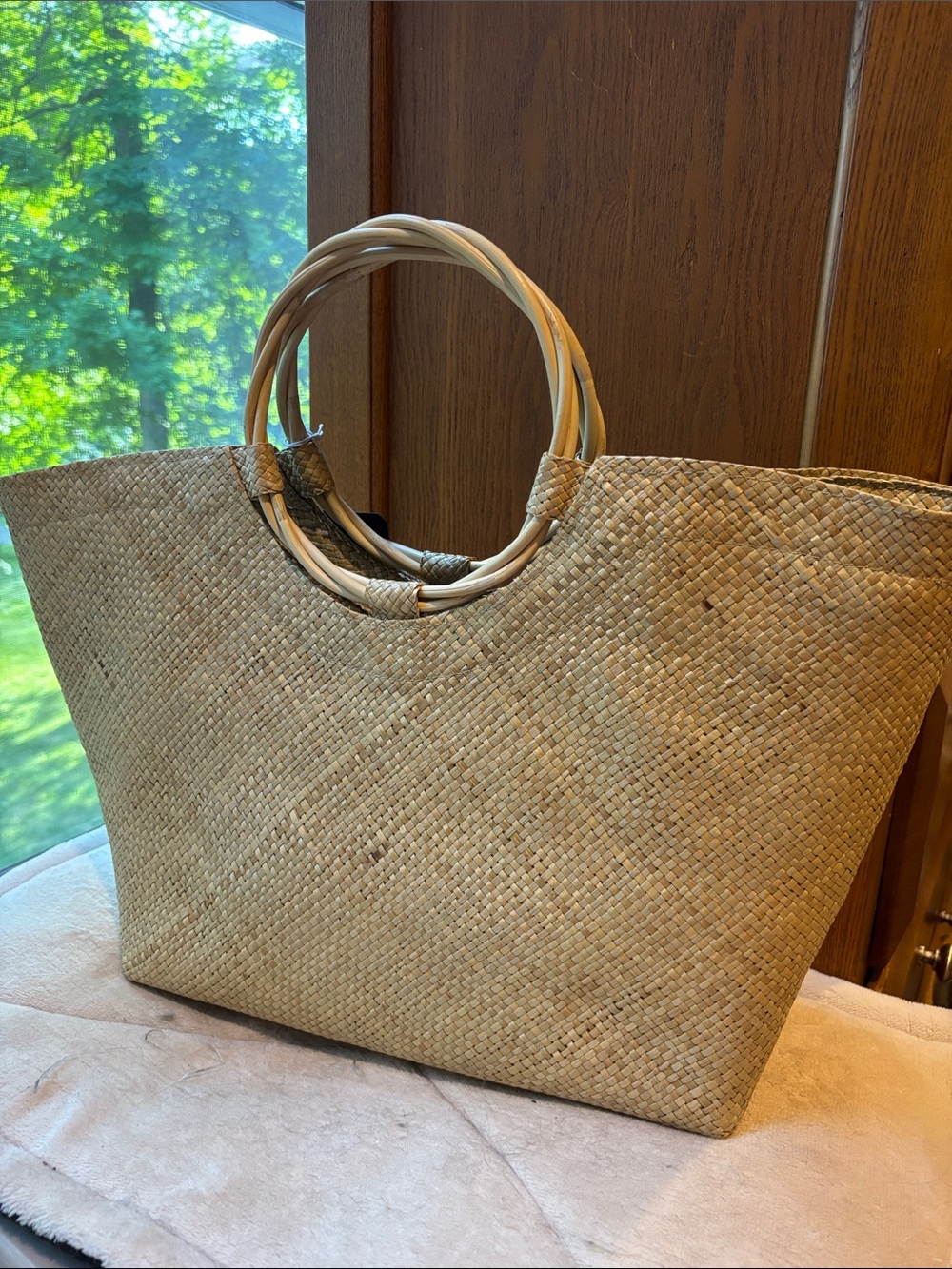 NWT Tommy Bahama X Banago Hand woven Flamingo Woven Tote - Picture 7 of 14